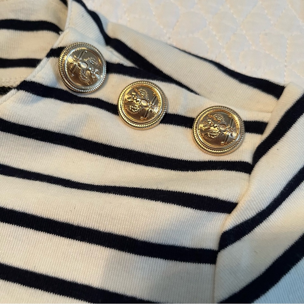NWOT TUCKERNUCK POMANDER PLACE Navy Stripe Bowman Long Sleeve Shirt. Large - Picture 7 of 10